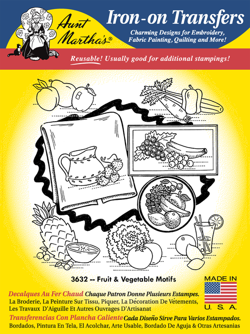 Aunt Martha's #3632 Fruit & Vegetable Motifs - Colonial Patterns, Inc.