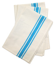 Aunt Martha's Stitch 'Em Up Retro Bold Twill Turquoise Stripe Towels