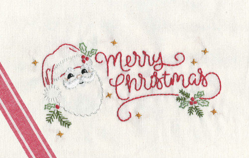 Jolly Ole Santa Aunt Martha's Hot Iron Embroidery Transfer
