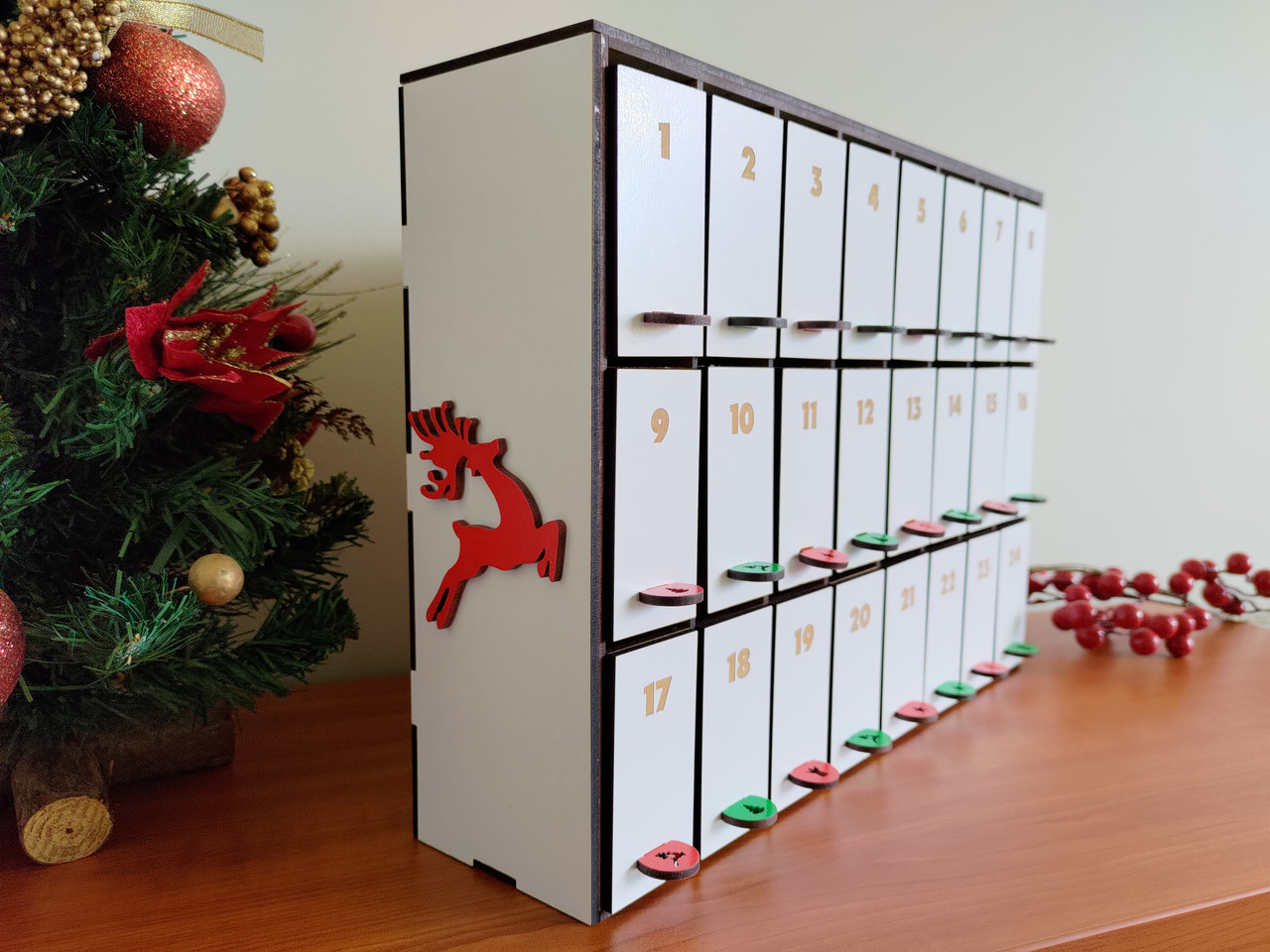 Christmas Advent Calendar (Wood) Personalisable