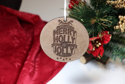 Christmas Ornament (Wood) - Holly Jolly Christmas