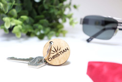 Keyring (Wood) - Classic Round - Personalisable Keyring (Wood) - Classic Round - Personalisable
