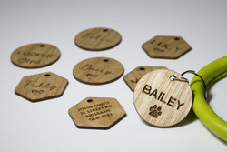 Pet Collar Tags (Wood) - Pet ID - Personalisable