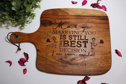 Cheese / Serving Board (Acacia Wood) - Marrying You - Personalisable