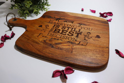 Cheese / Serving Board (Acacia Wood) - Marrying You - Personalisable