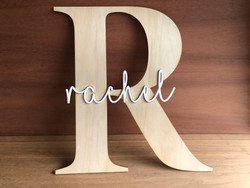 Baby's Initial Name Plaque (Wood) - Personalisable Baby's Initial Name Plaque (Wood) - Personalisable