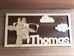 Cool Giraffe Name Sign (Wood) - Personalisable Cool Giraffe Name Sign (Wood) - Personalisable