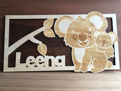 Sweet Koala Family Name Sign (Wood) - Personalisable Sweet Koala Family Name Sign (Wood) - Personalisable