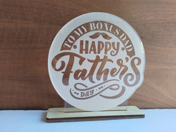 Desk Decoration Plaque (Acrylic) - To My Bonus Dad - Solid Design