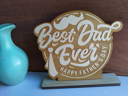 Desk Decoration Plaque (Wood) - Best Dad Ever