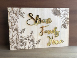 Eucalyptus Leaves and Gumnuts Housewarming Gift (Wood & Acrylic) - Personalisable Eucalyptus Leaves and Gumnuts Housewarming Gift (Wood & Acrylic) - Personalisable
