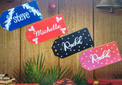 Christmas Name Gift Tag (Painted Acrylic) - Personalisable