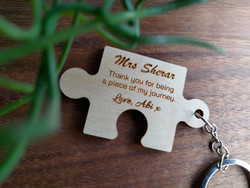 Keyring (Wood) - Teacher's Puzzle Piece - Personalisable