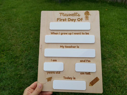 First Day of School Board / Last Day of School Board (Wood) - Personalisable