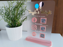 Social Media and Logo Plaque (Acrylic) -  Personalisable Social Media and Logo Plaque (Acrylic) -  Personalisable