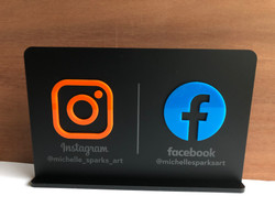 Black Twin Business Social Media Plaque (Acrylic) -  Personalisable