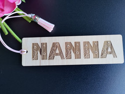 Bookmark (Wood) - Floral Mum/Nanna