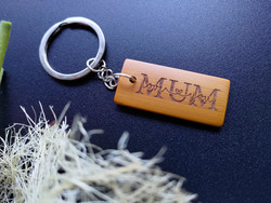 Keyring (Solid Bamboo) - Love You Mum / Nan