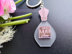 Keyring (Acrylic) - No. 1 Mum Perfume Bottle (Personalisable)