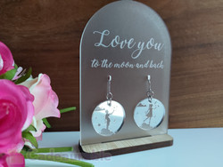 Moon Earring Display Stand with Message (Acrylic) -  Personalisable Moon Earring Display Stand with Message (Acrylic) -  Personalisable