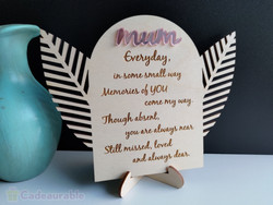 Memorial Arch Keepsake with Quote (Wood) - Personalisable