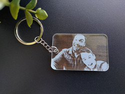 Photo Keyring - Double-Layered (Wood & Acrylic) - Personalisable Photo Keyring - Double-Layered (Wood & Acrylic) - Personalisable