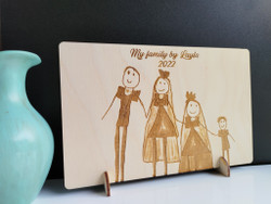 Engraved Child Drawing (Wood) - Personalisable