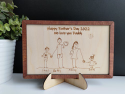 Engraved Child Drawing (Wood) - Personalisable