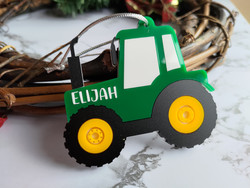 Multilayered Christmas Ornament (Acrylic) - Tractor - Personalisable Multilayered Christmas Ornament (Acrylic) - Tractor - Personalisable