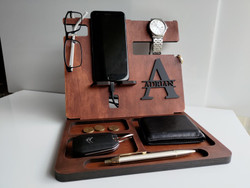 Bedside Docking Station / Phone & Accessories NightStand (Wood) - Deluxe Edition (Personalisable) Bedside Docking Station / Phone & Accessories NightStand (Wood) - Deluxe Edition (Personalisable)