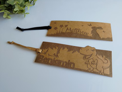 Bookmark (washable paper fabric/ Vegan Faux Leather) - Animal Themed - Personalisable