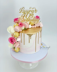 Cake Topper (Acrylic) - Name 40th Birthday - Double-layered Cake Topper (Acrylic) - Name 40th Birthday - Double-layered