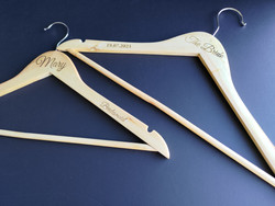 Wedding Dress/Robe Hanger (Wood) - Personalisable