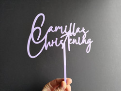 Cake Topper (Acrylic) - Christening with Name Cake Topper (Acrylic) - Christening with Name