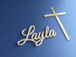 Cake Fropper (Acrylic) - Name with Cross Cake Fropper (Acrylic) - Name with Cross