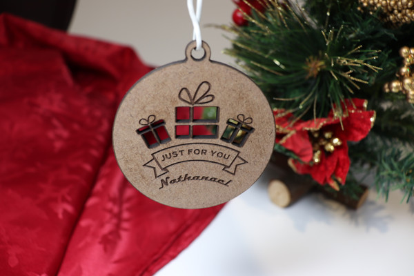 Christmas Ornament (Wood) - Just For You Christmas - Window Style - Personalisable