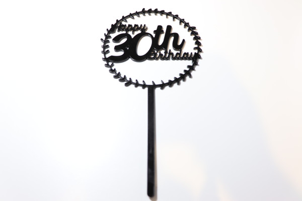 Cake Topper (Acrylic) - Happy 30th Birthday - Personalisable