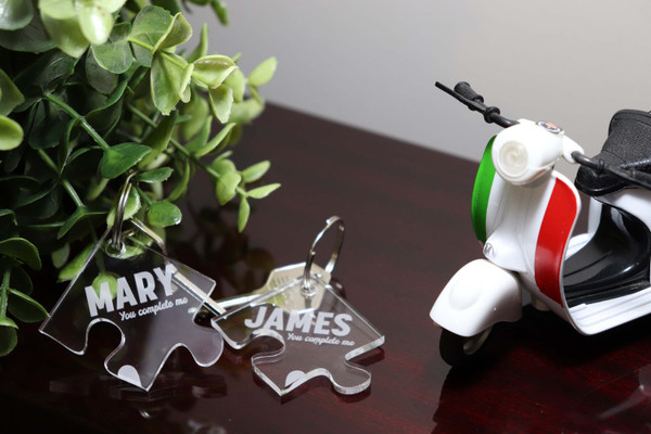 Keyring (Acrylic)  - Couple's Puzzle Set - Personalisable