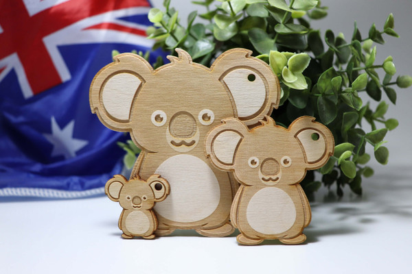 Aussie Accessory (Wood) - Happy Koala