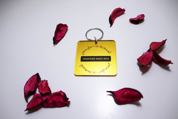 Keyring (Acrylic) - Square Together Since - Personalised