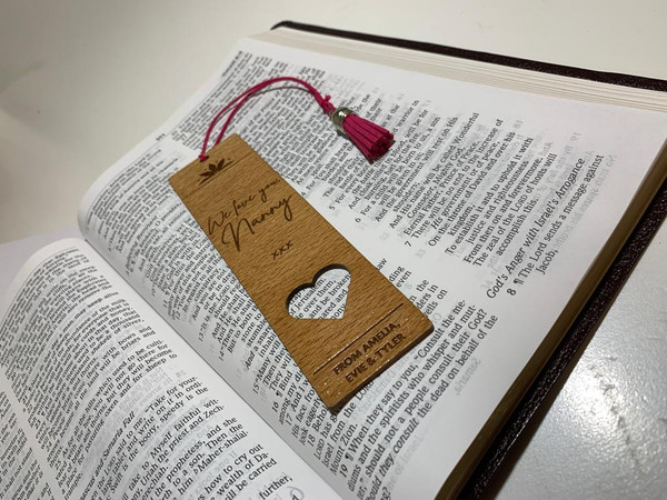 Bookmark (Wood) - We Love You -  Personalisable