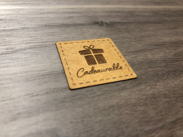 Square Engraved Labels (Washable Paper Fabric/Vegan Faux Leather)