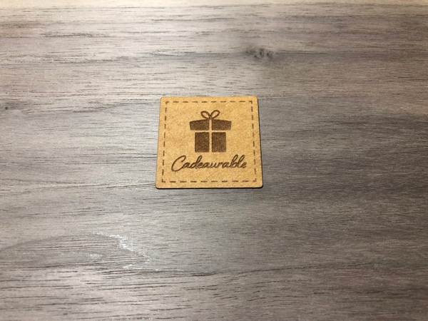 Square Engraved Labels (Washable Paper Fabric/Vegan Faux Leather)