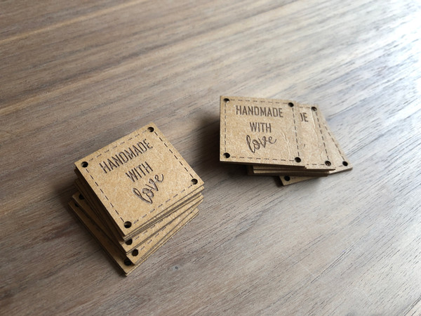 Square Engraved Labels (Washable Paper Fabric/Vegan Faux Leather)