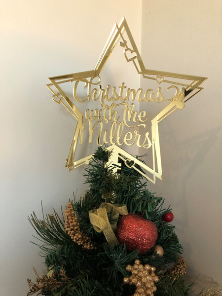 Christmas Star Tree Topper (Acrylic) - Groovy Christmas - Personalisable