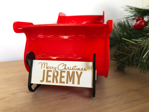 Santa Sleigh (Acrylic) - Table Decoration - Personalisable