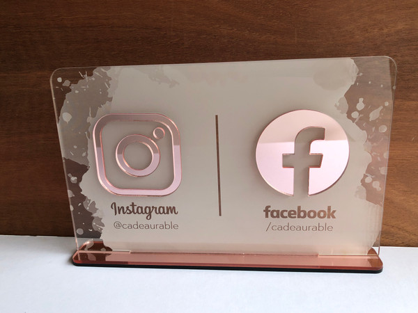 Twin Business Social Media Plaque (Acrylic) -  Personalisable