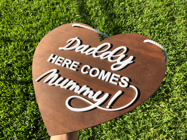 Here Comes the Bride Sign (Wood) - Personalisable