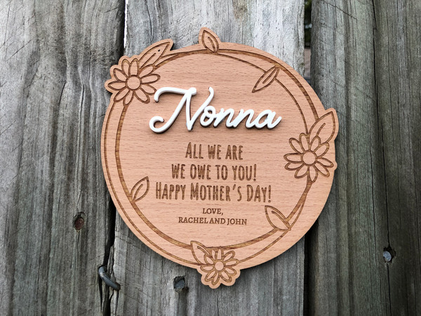 Swirly Mother's Day Sign (Wood) - Personalisable