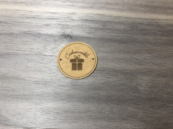 Round Engraved Labels (Washable Paper Fabric/Vegan Faux Leather)